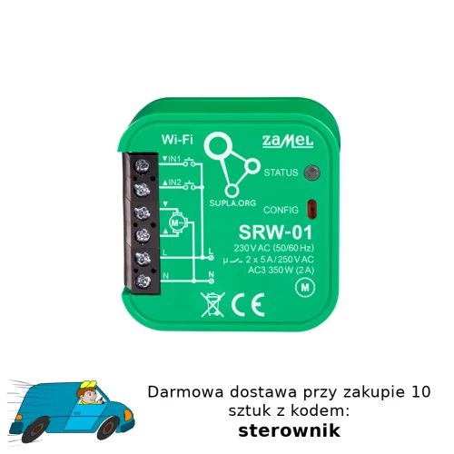 Zamel SRW-01 SUPLA – sterownik rolet Wi-Fi, podtynkowy Fi 60, 2 kanały (230 V) - darmowa dostawa