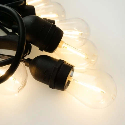 Girlanda ogrodowa LED 10 m – świecące żarówki 10× G45 E27 1 W, 2700 K (IP44), EC20087