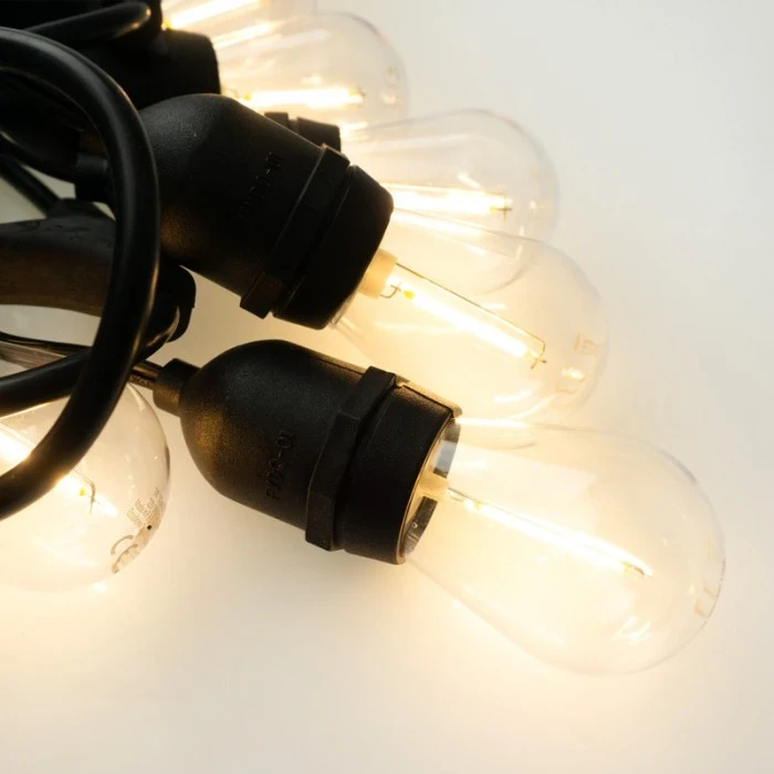 Girlanda ogrodowa LED 10 m – świecące żarówki 10× G45 E27 1 W, 2700 K (IP44), EC20087