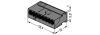 WAGO 243-208 – szybkozłączka MICRO, 8× 0,6–0,8 mm² (drut), szara - rysunek wymiarowy