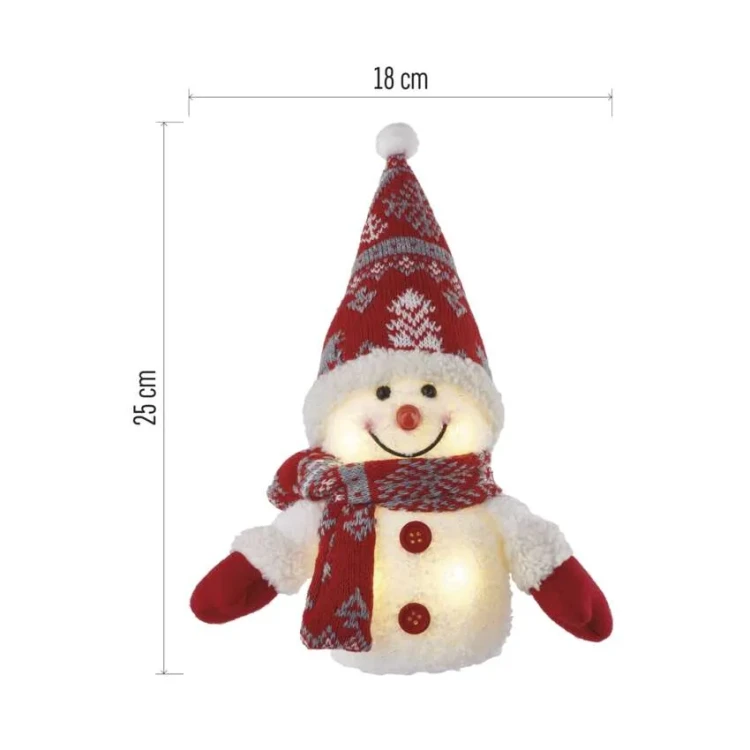 Bałwanek świąteczny LED 25 cm – wymiary