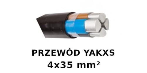 kabel energetyczny aluminiowy 4 żyłowy 35mm sektorowy jednodrutowy yakxs 4x35 se czarny